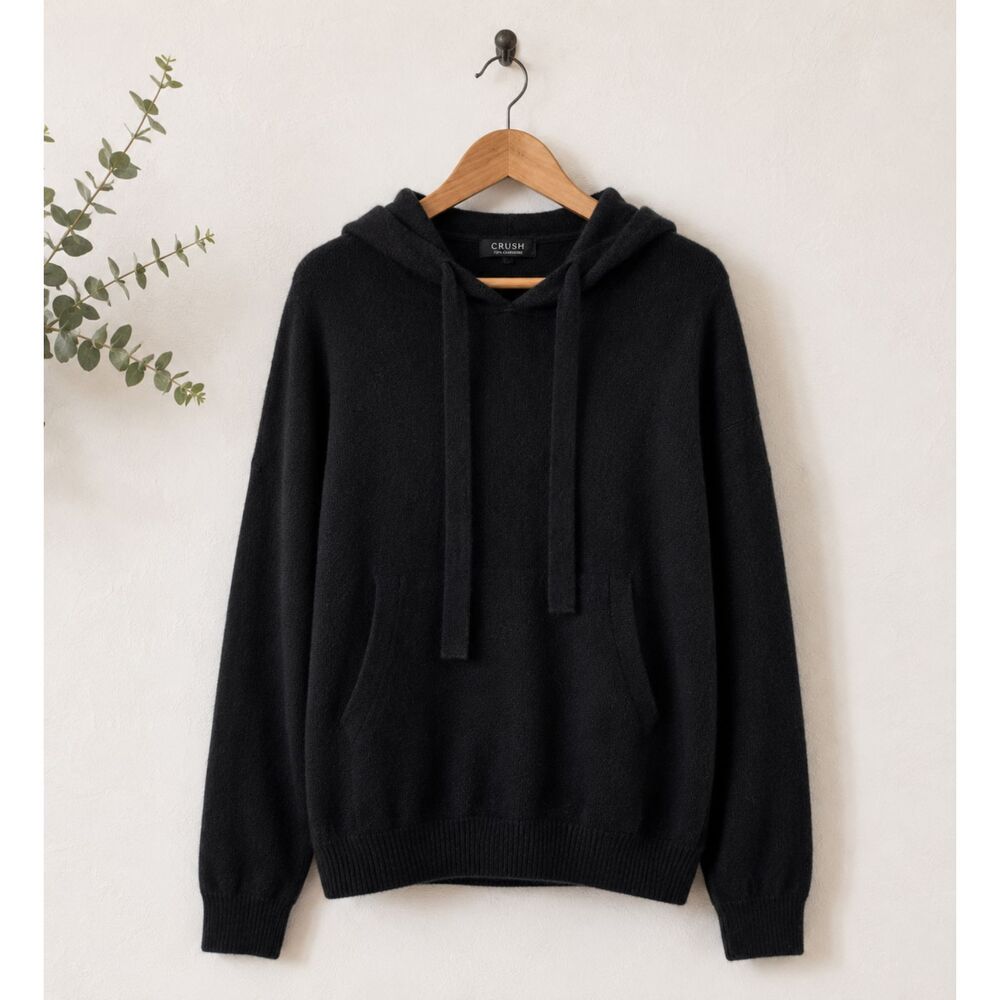 CRUSH CASHMERE Rio Cropped Pullover Hoodie Oversized XS